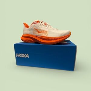 Hoka One Mach 6 in White and‎ Orange